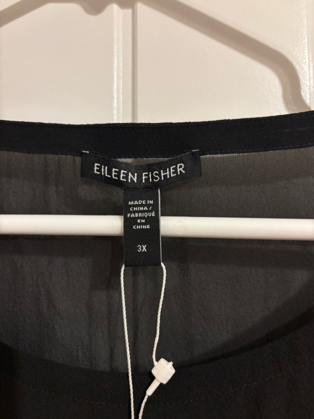 Eileen Fisher Black Ballet NK Boxy Dress Camisole: 100% Silk NWT with small flaw - Picture 4 of 8